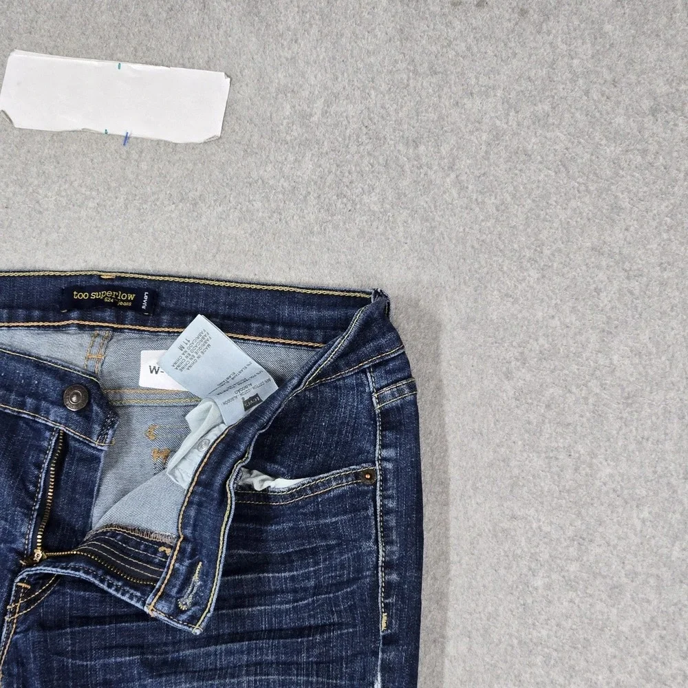 Levi's 524 Women Jeans 11M Blue Denim Too Superlow Jeans 26